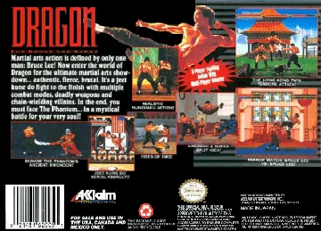 Dragon - The Bruce Lee Story (USA) box cover back